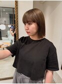 コントラストハイライトくびれショートマッシュショート前髪あり