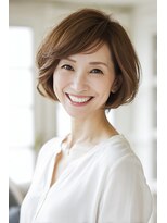 シャルマン 銀座(Charumante)&nbsp;４０代５０代◎白髪ぼかしハイライト夏カラー髪質改善ボブ垢抜け