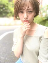 ミエルヘアーエスト 新宿店(mielhair est)&nbsp;ミルクティーベージュなミニショートレイヤー