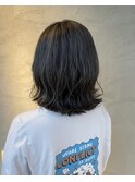 ミディアム  デザインカラー アッシュ グレー