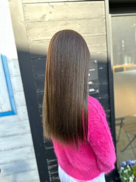 リッカヘアー(Ricca hair) 大人可愛い髪質改善モカブラウンロングヘアー20代30代