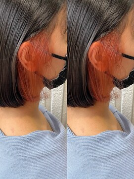 ネオリーブカップ 町田店(Neolive capu) ぷつっとボブ ＊ オレンジイヤリングカラー【町田/韓国風】