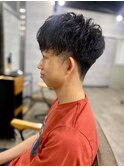 MEN'SHAIRアッシュブラックカルマパーマダークアッシュ
