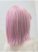ピンクヘア/切りっぱなし/ホワイトピンクカラー/ハイトーン/池袋