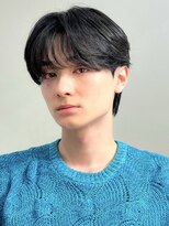 オーシャントーキョー 原宿(OCEAN TOKYO)&nbsp;韓国ヘアカルマパーマコンマバングセンターパート黒髪シースルー