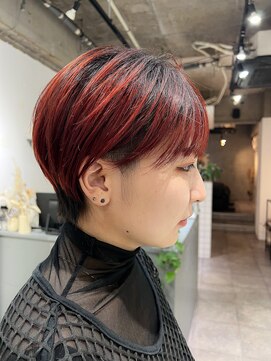 イマ 名駅店(ima) コンパクトショート/レッドカラー/ツーブロックショート