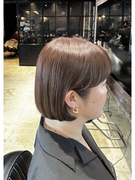 オーガニック アトリエ 大宮(organic+atelier) ブリーチなし大人可愛いマロンブラウン似合わせ耳かけボブ
