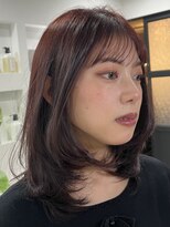 ピリオド 赤坂(Period.) ミディアムヘアー チェリーブラウンカラー髪質改善 赤坂見附