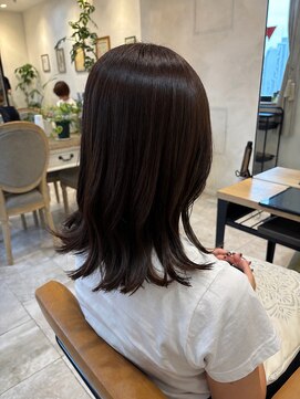 ラボヌールヘアーグレース 門前仲町店(La Bonheur hair grace) くびれミディ/オリーブベージュ/ダークブルー/ミルクティー