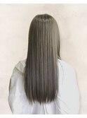 グレージュのナチュラルストレート☆髪質改善で透明感up