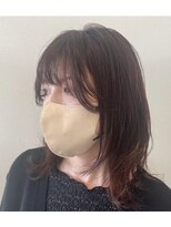 ツムギ ヘアー(tsumugi HAIR) ピンクブラウンセミロングスタイル