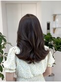 レイヤー/グレージュ/セミロング/暗髪/外巻き/艶髪/髪質改善