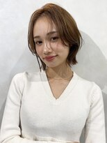 トゥルーズ 梅田店(TLUUS)&nbsp;TLUUS前髪パーマ美髪切りっぱなしボブピンクブラウンカラー