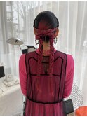 ヘアセットヘアアレンジお呼ばれヘアタイトアレンジ