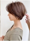 前髪 アンブレラカラー こなれミディ イメチェン ウェーブパーマ
