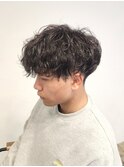 刈り上げショートマッシュ波巻きシャドウパーマ
