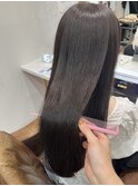 髪質改善メテオカラーグレージュアッシュベージュロング