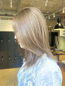 キャンバス 川崎(canvas.) ブリーチなしダブルカラー／オリーブベージュ／髪質改善／川崎