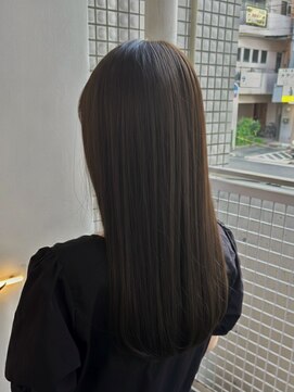 ラルジュ(large) 【Large都筑】オリーブグレージュ.重めセミロング.