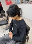 センターパートウルフ