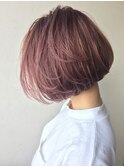 pailpink切りっぱなしボブエアリーロング美髪ピンクブラウン