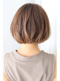 ★30代40代50代イメチェンマロンベージュ前髪小顔Aラインボブ