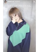 岡田奈々ちゃんのアッシュグレーハンサムショートマッシュ