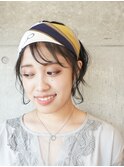 スカーフでピンアレンジ