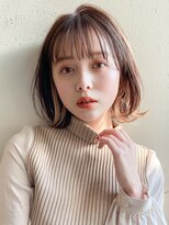 キリ 表参道(kyli) 小顔セクションカラー外ハネボブくびれヘア似合わせカット時田