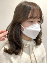 ザックラフィネ(ZACC raffine)&nbsp;韓国風/ミディアム/オリーブベージュ/小顔に見える/前髪カット