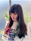 バイカラーで可愛いいロングヘアー