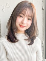 アグノス 青山(Agnos) ◎ミニウルフホワイトグレージュデジタルパーマチェリーブラウン