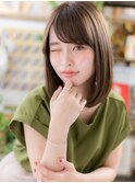 斜めバングブラウンベージュエアストレートc6浦和20代30代40代