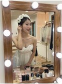 周りと被らない生花ヘア