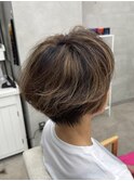 白髪ぼかしハイライトブリーチメッシュ