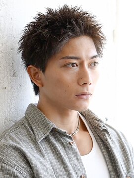 エルマーク 渋谷(L-MARK) スパイキーショートボックスショートツーブロックメンズ眉毛