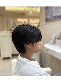 センターパートニュアンスパーマ
