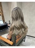 バレイヤージュ、ハイライト、レイヤーカット、ダブルカラー