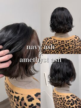 セレスト 福岡天神店(CELESTE) ＊インナーカラー＊ネイビアッシュー×アメジストアッシュ＊