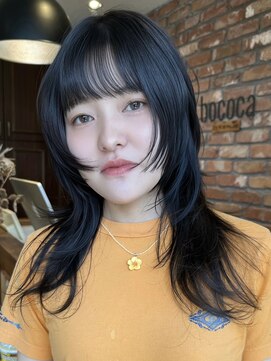 ボコカ(bococa) 大人女性黒髪ロングレイヤーステップカット