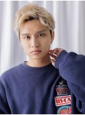 アップバング学生ブリーチデザイン束感メンズカットb北浦和
