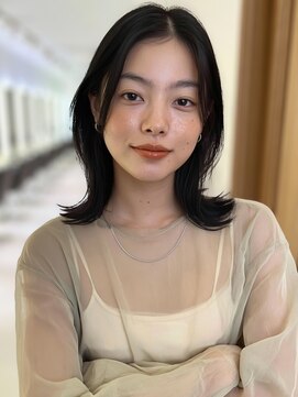 フレイムス ヘアアンドリラックス 戸田店(Frames hair&relax) くびれミディアムボブ20代30代40代◎前髪なし黒髪くびれ戸田