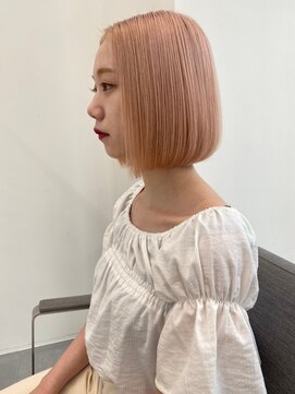 ノク(nok) ホワイトピンク_マロンベージュAラインボブニュアンスカラー