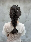 編みおろし,ヘアセット,結婚式,20代30代小顔【中目黒】