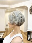 LINDAペレイラ寺田【襟足ミニマル×ホワイトシルバー】