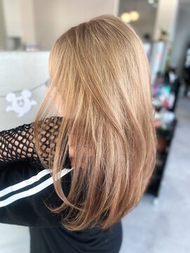 ジエクト カナウ(The Ect canow) レイヤーロング前髪グレーベージュニュアンスカラー