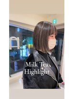 マージュ ギンザ(marju GINZA)&nbsp;コントラストミルクティーハイライトボブ