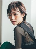 ココアベージュ/黒髪/クラゲヘアー/オリーブグレー/ボブ/表参道