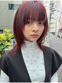ショート 姫カット ダークアッシュ 魅力倍増カール シアーカラー