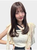 ブリーチなしシルキーグレージュシースルーバングくびれヘア